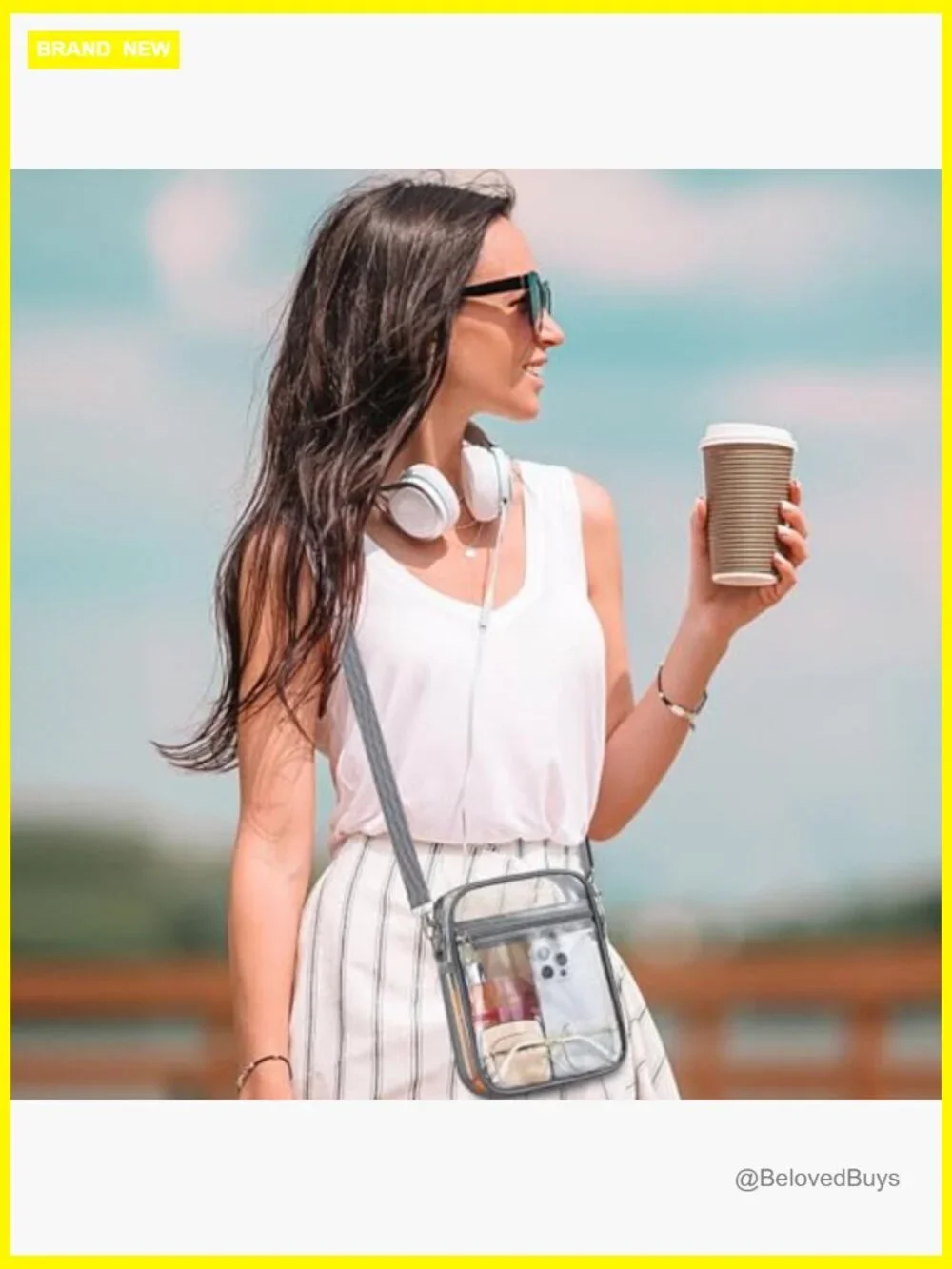 Clear Messenger Crossbody Bag Stadium Approved PVC Travel